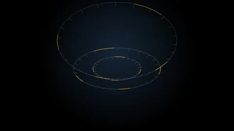 Three concentric data rings counter rotating, loop 4K Stock Footage 346721983