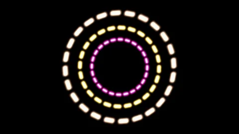 Three concentric dotted circles changing colors Stock Footage 313949458