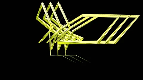 Three continuous abstract lines made of fractals growing from the dark Stock Footage 141219486