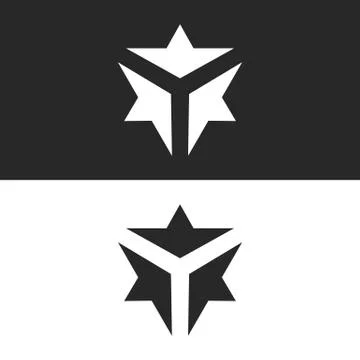 Three converging arrows forming the letter Y and the geometric shape of the c Stock Illustration