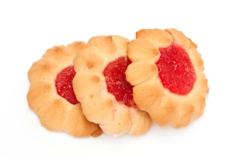 Three cookies with jam Stock Photos