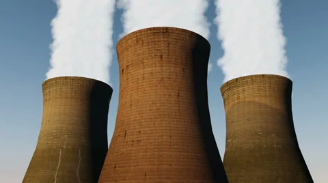 Three Cooling Towers Vídeo Stock 37670720
