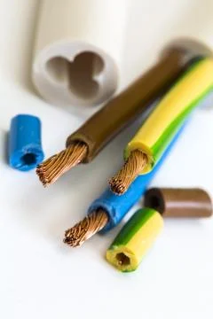 Three-core copper electric cord with isolated ends Stock-Fotos