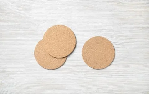 Three cork beer coasters Foto stock