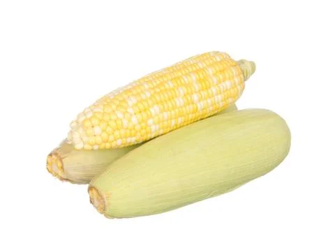 Three corn isolated on white Stock Photos