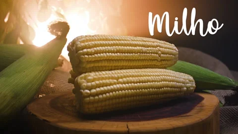 Three corn on a wooden board. Stock-Footage 130813625