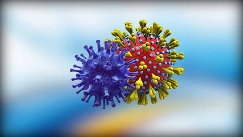 Three coronavirus Molecules fly apart Stock Footage 127689586
