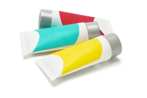 Three cosmetic tubes Stock Photos