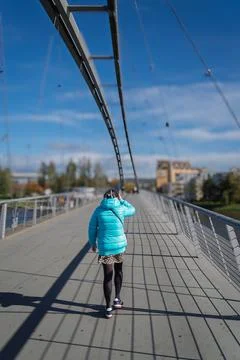 Three countries bridge connecting Germany with France Stock Photos