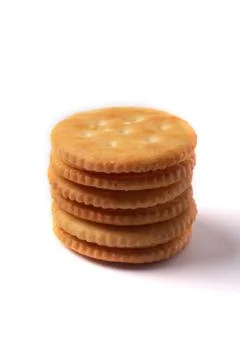 Three crackers on a white background Foto stock