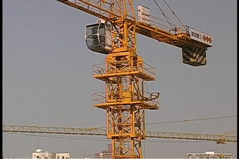 Three cranes at the same time in China Stock Footage 266634