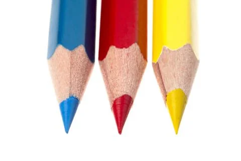 Three crayon pencils Stock Photos