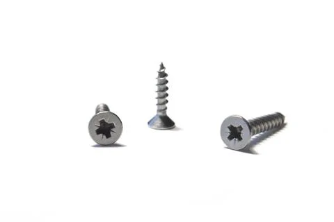 Three cross-head screws 库存照片
