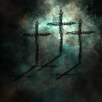 Three Crosses Stock Illustration