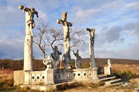 Three crosses Stock-Fotos