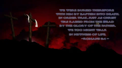 Three Crosses Red withText Stock Footage 35796969