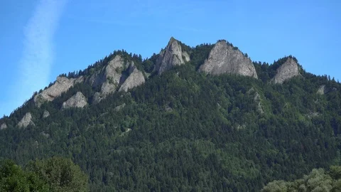 Three crowns mountain view in Slovakia. zoom in Stock Footage 113061633