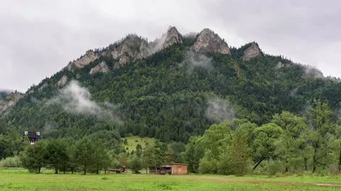 Three Crowns peak in Pieniny mountains in Poland (2) Stock Footage 139018465