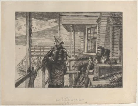 The Three Crows Inn, Gravesend 1877 James Tissot French. The Three Crows In.. Stock Photos