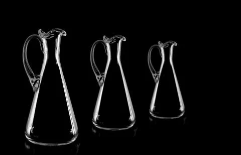 Three crystal decanters Stock Photos