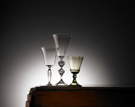 Three crystal flutes Stock Photos