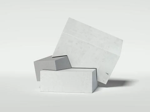 Three cube elements. 3d rendering Stock Photos