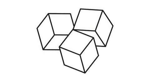 Three cubes are stacked on top of each other Illustrazione stock
