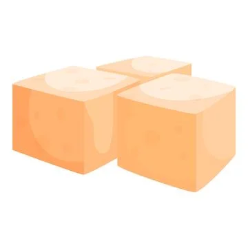 Three cubes of fresh tofu forming a delicious and healthy meal Stock Illustration