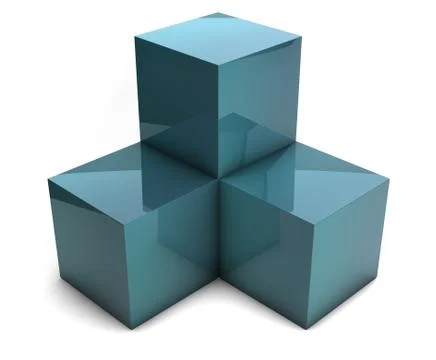 Three cubes Stock Illustration