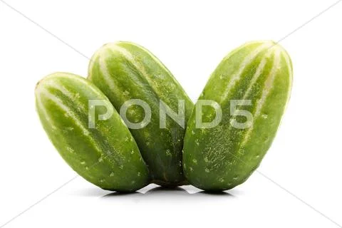 Three cucumber mutant isolated on white Stock Photos