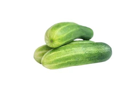 Three cucumbers isolated Stock Photos