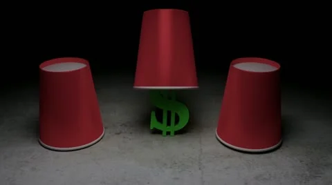 Three cup monte Stock Footage 12557355