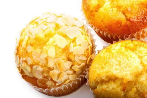 Three cupcake closeup Stock Photos