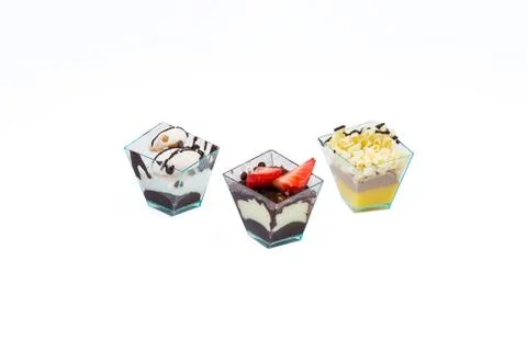 Three cupcakes mix Stock Photos