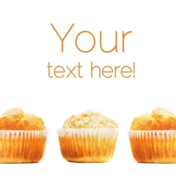 Three cupcakes in a row Stock Photos