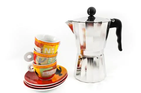Three cups and mocha Stock Photos