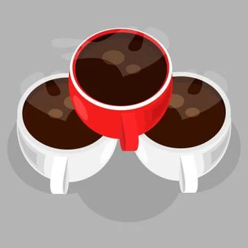 Three cups of coffee Stock Illustration