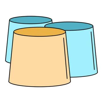 Three cups for shell game gambling trick Stock Illustration