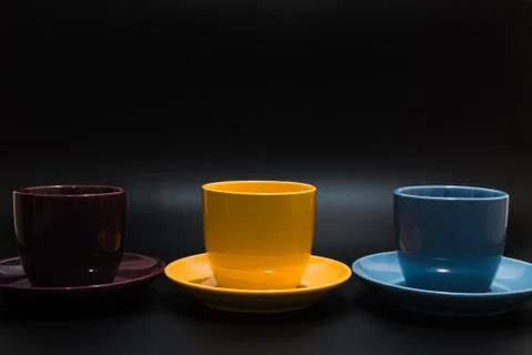 Three cups of tea Stock Photos