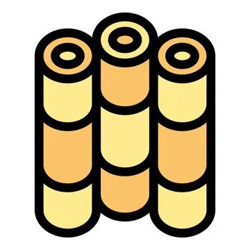 Three cylinder shaped objects forming a stable structure Stock Illustration