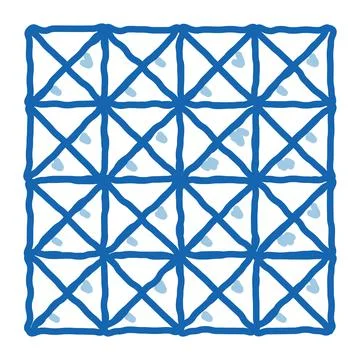 Three d floor tiles doodle icon hand drawn illustration Ilustración de archivo