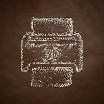 Three d printer icon Stock Illustration