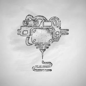 Three d printer icon Stock Illustration