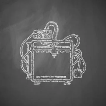 Three d printer icon Stock Illustration