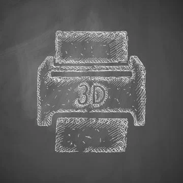 Three d printer icon Stock Illustration