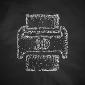 Three d printer icon Stock Illustration