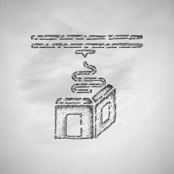 Three d printer icon Stock Illustration