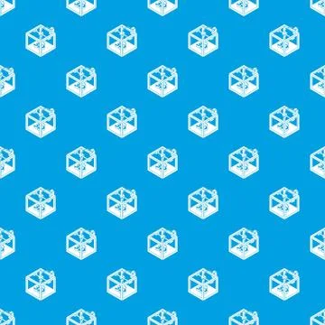 Three d printer pattern vector seamless blue Stock Illustration