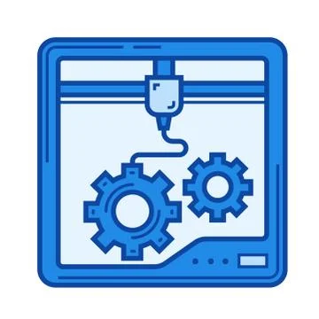 Three D printing line icon. Stock Illustration