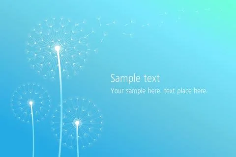 Three dandelions blowing in the wind Stock Illustration